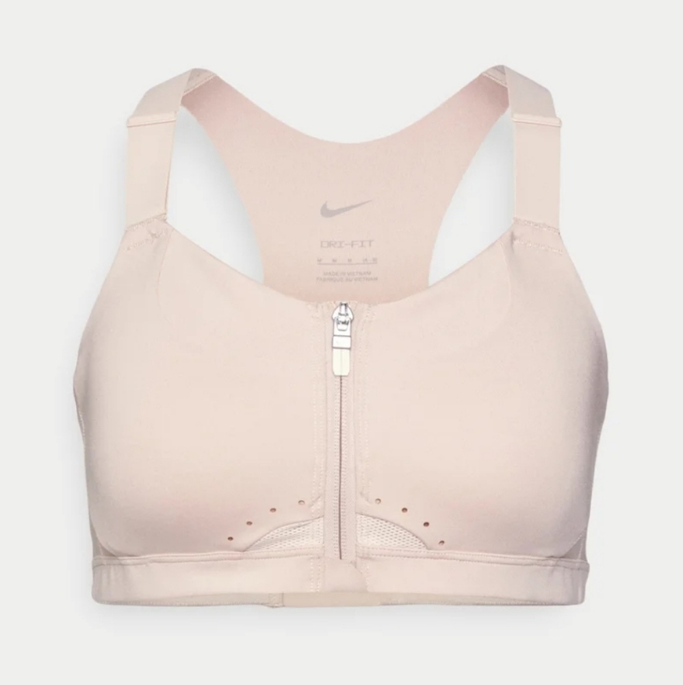 Nike Women's Dri-FIT Alpha High Support Padded Zip Front Sports Bra Small (A-C)
